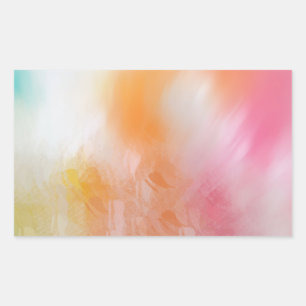 Trendy Pink Red Yellow Blue Abstract Colourful Rectangular Sticker