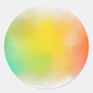 Trendy Pink Red Yellow Orange Blue Green Custom Classic Round Sticker