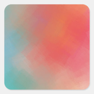Trendy Pink Red Yellow Orange Blue Green Modern Square Sticker
