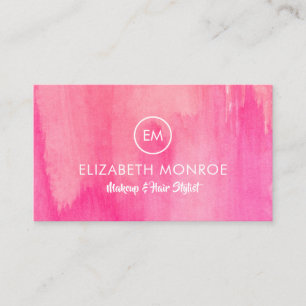 Trendy Pink Salon Makeup Hair Stylist Business Card
