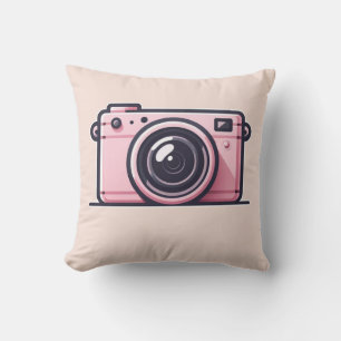 Trendy Pink Snapshot Shoot Camera Photography Cushion