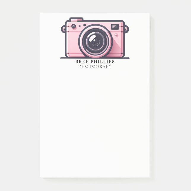 Trendy Pink Snapshot Shoot Camera Photography  Post-it Notes (Front)