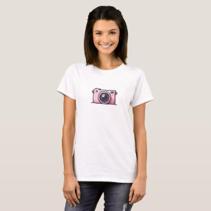 Trendy Pink Snapshot Shoot Camera Photography  T-Shirt