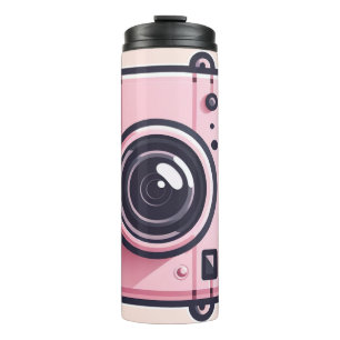 Trendy Pink Snapshot Shoot Camera Photography Thermal Tumbler