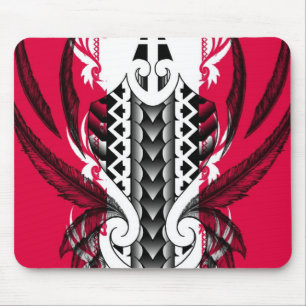 Trendy pink tattoo designs with polynesian tribals mouse mat
