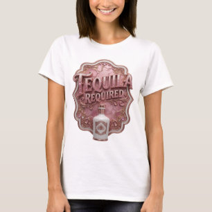 Trendy Pink TEQUILA REQUIRED Graphic Tee
