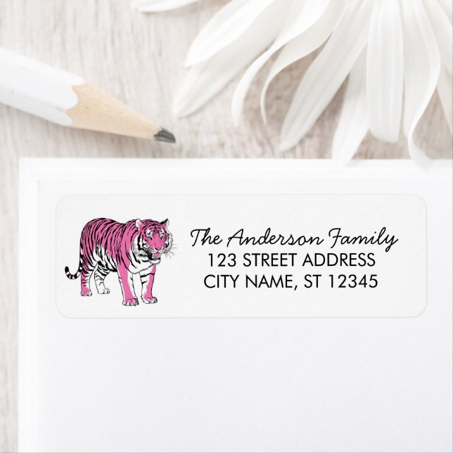 Trendy Pink Tiger Return Address  (Insitu)