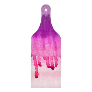 Trendy Pink Violet Watercolor Abstract Ombre Cutting Board