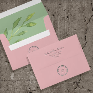 Trendy Pink Wedding  Envelope