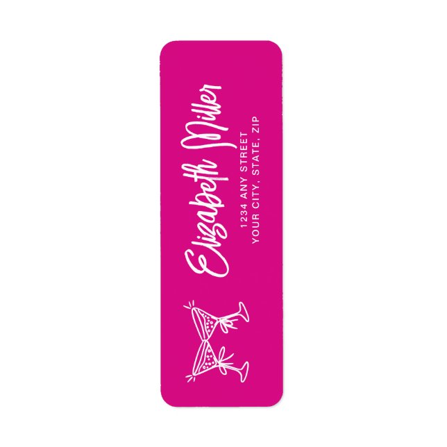 Trendy Pink Whimsical Hand Drawn 30th Birthday (Front)
