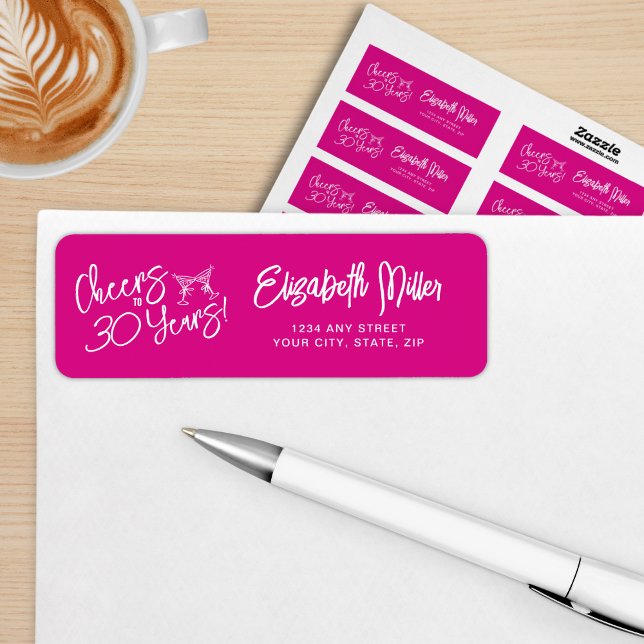 Trendy Pink Whimsical Hand Drawn 30th Birthday (Creator Uploaded)
