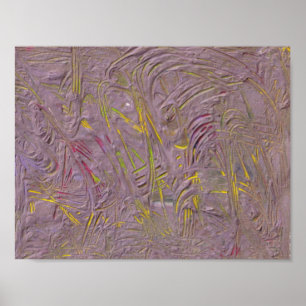 Trendy Pink Yellow Green Modern Abstract Art Poster
