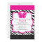 Trendy PInk Zebra Frame Baby Shower Invitation