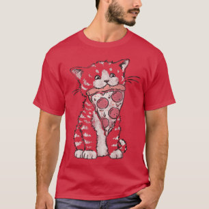 Trendy Pizza Kitty Animal Food Humor  T-Shirt