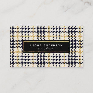 Trendy Plaid and Tweed Business Card