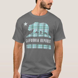 Trendy Plaid California Republic Bear Flag T-Shirt