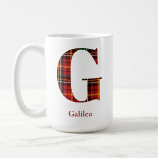 Trendy Plaid Letter G Monogram Name Christmas Coffee Mug