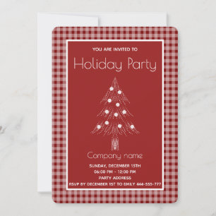 Trendy plaid winter cheerful  Christmas tree  Invitation