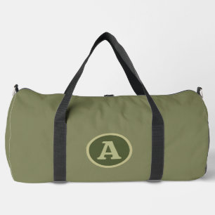 Trendy Plain Army Green Personalised Letter. Duffle Bag