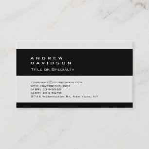 Trendy Plain Black Grey Striped Business Card