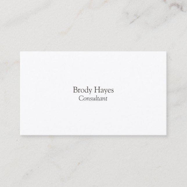 Trendy Plain Clean Simple Stylish Modern Business Card (Front)