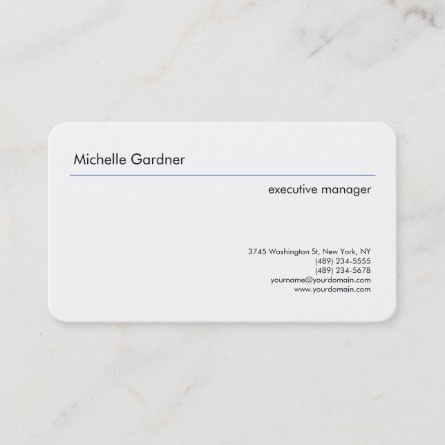 Trendy Plain Creative Modern Minimalist Business Card (Front)