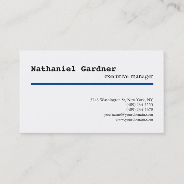 Trendy Plain Creative Modern Minimalist Business Card (Front)