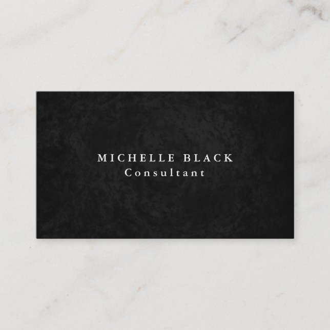 Trendy Plain Elegant Grey Black Professional Business Card (Front)