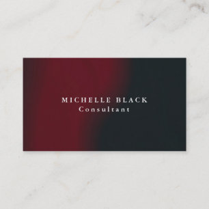 Trendy Plain Elegant Red Black Professional Business Card