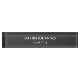 Trendy Plain Grey Professional Nameplate