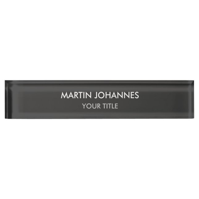 Trendy Plain Grey Professional Nameplate (Front)