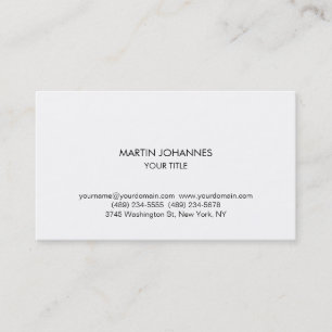 Trendy Plain Professional White Business Card