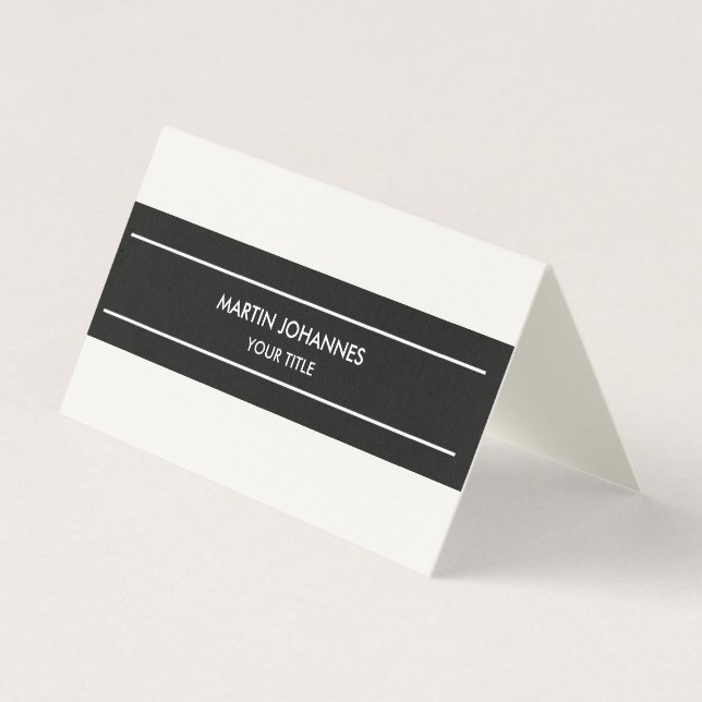 Trendy Plain Simple Grey White Business Card (Front)