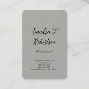Trendy plain simple minimalist silver grey business card