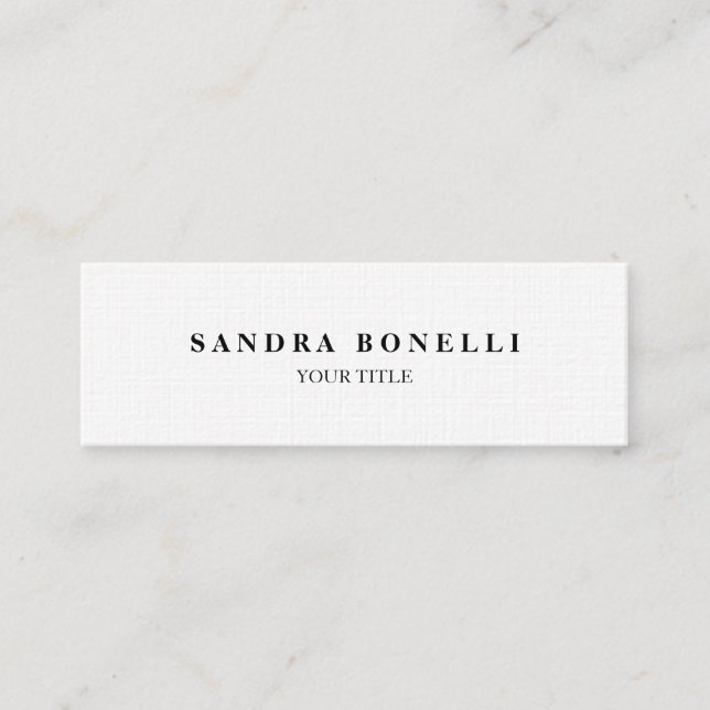 Trendy Plain Slim Professional Minimalist Mini Business Card (Front)