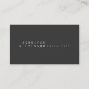 Trendy Plain Stylish Gray Clean Business Card