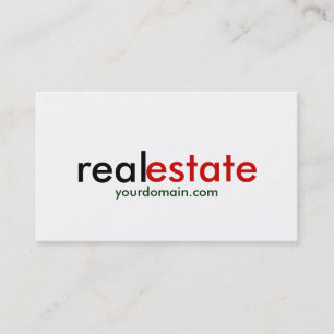 Trendy Plain White Real Estate Agent Business Card