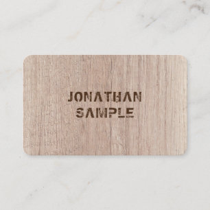 Trendy Plank Board Wood Look Distressed Text Business Card
