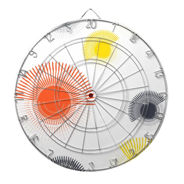 Trendy, playful, lively, cool, circular geometric dartboard (Front)