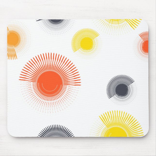 Trendy, playful, lively, cool, circular geometric mouse mat (Front)