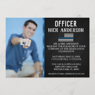 Trendy Police School Graduation Announcement