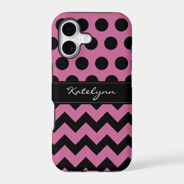 Trendy Polka Dot Chevron Zigzag iPhone 5 Case (Back)