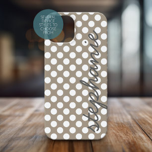 Trendy Polka Dot Pattern with personalised name Case-Mate iPhone 14 Case