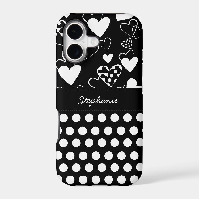 Trendy Polka Dots Heart Pattern iPhone 5 Case (Back)