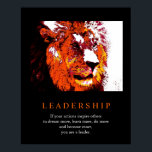 Trendy Pop Art Motivational Leadership Lion Poster<br><div class="desc">Lion Digital Artwork - Lion Head Computer Animal Art - College Pop Art - Wild Big Cats Computer Images</div>