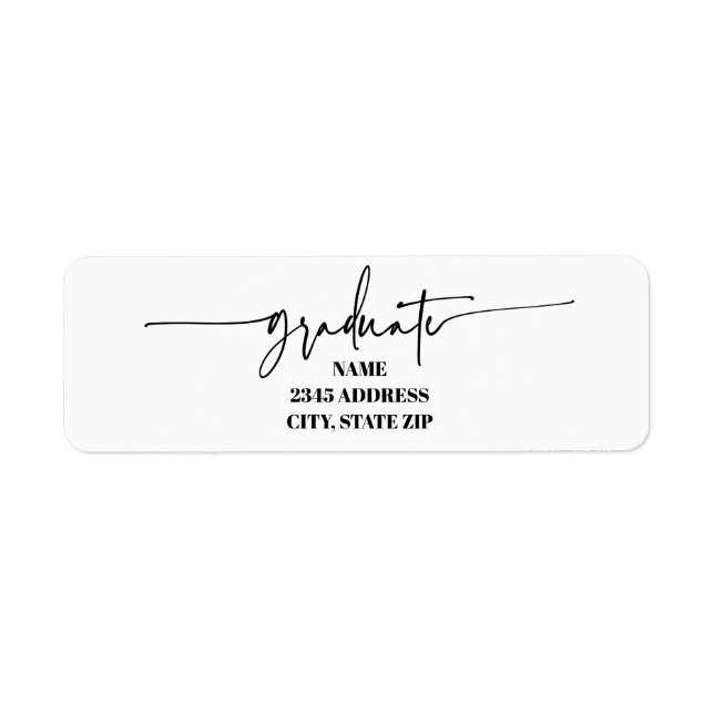 Trendy Popular BUDGET Return Address Lable (Front)