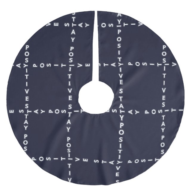 Trendy 'Positive' pattern, grid check. Brushed Polyester Tree Skirt (Front)