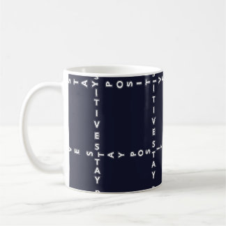 Trendy 'Positive' pattern, grid check. Coffee Mug
