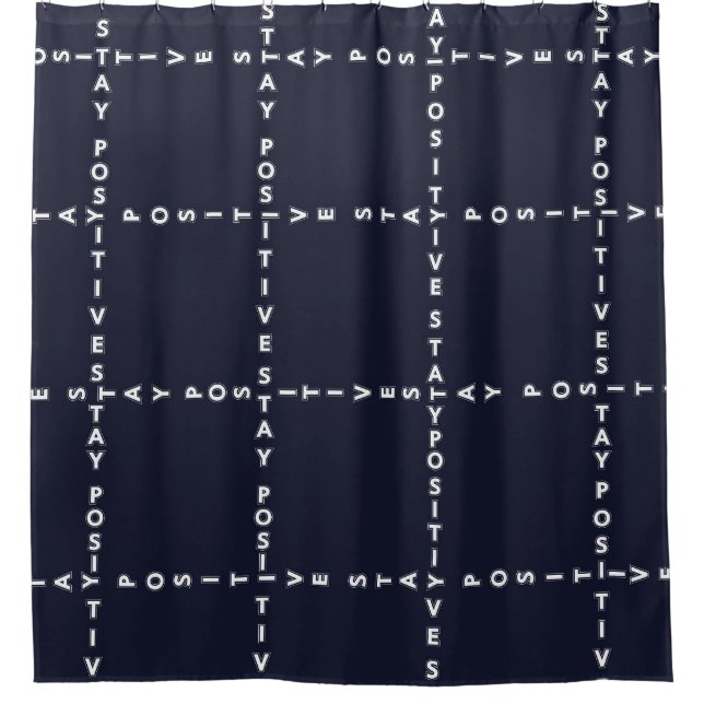 Trendy 'Positive' pattern, grid check. Shower Curtain (Front)