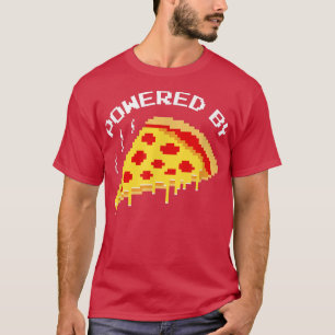 Trendy Powered By Pizza Pixel Gaming Humor5689 T-Shirt